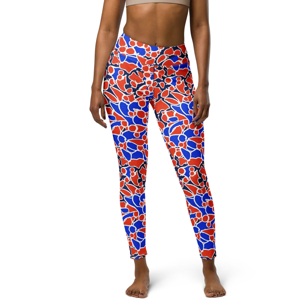 Cobalt Confetti on Yoga Leggings — Front