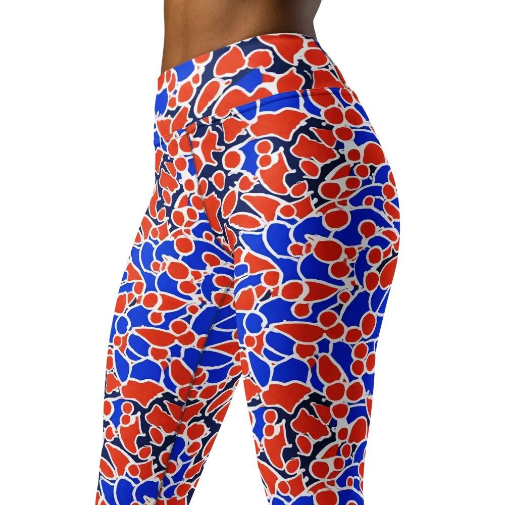 Cobalt Confetti on Yoga Leggings — Left Front