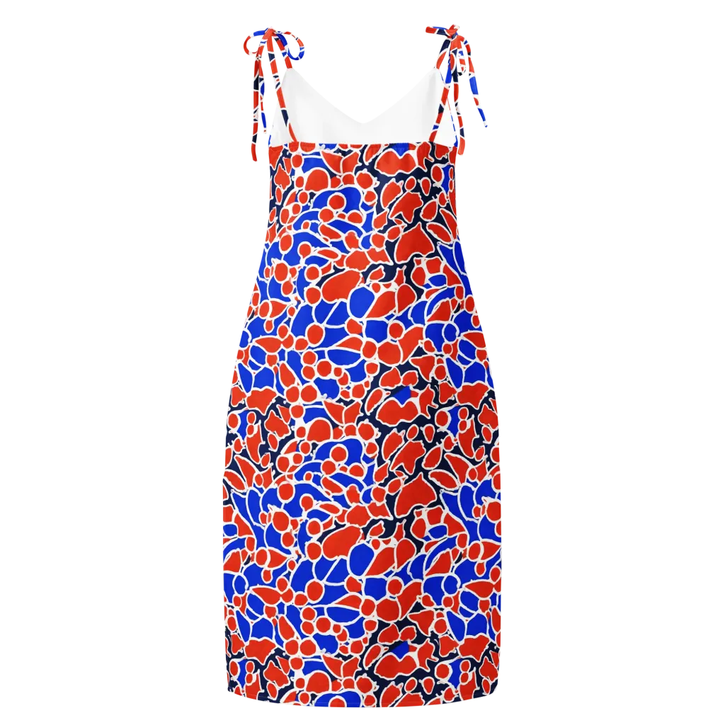 Cobalt Confetti on Slip Dress — Back
