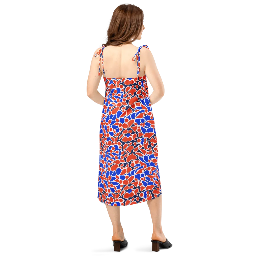 Cobalt Confetti on Slip Dress — Back