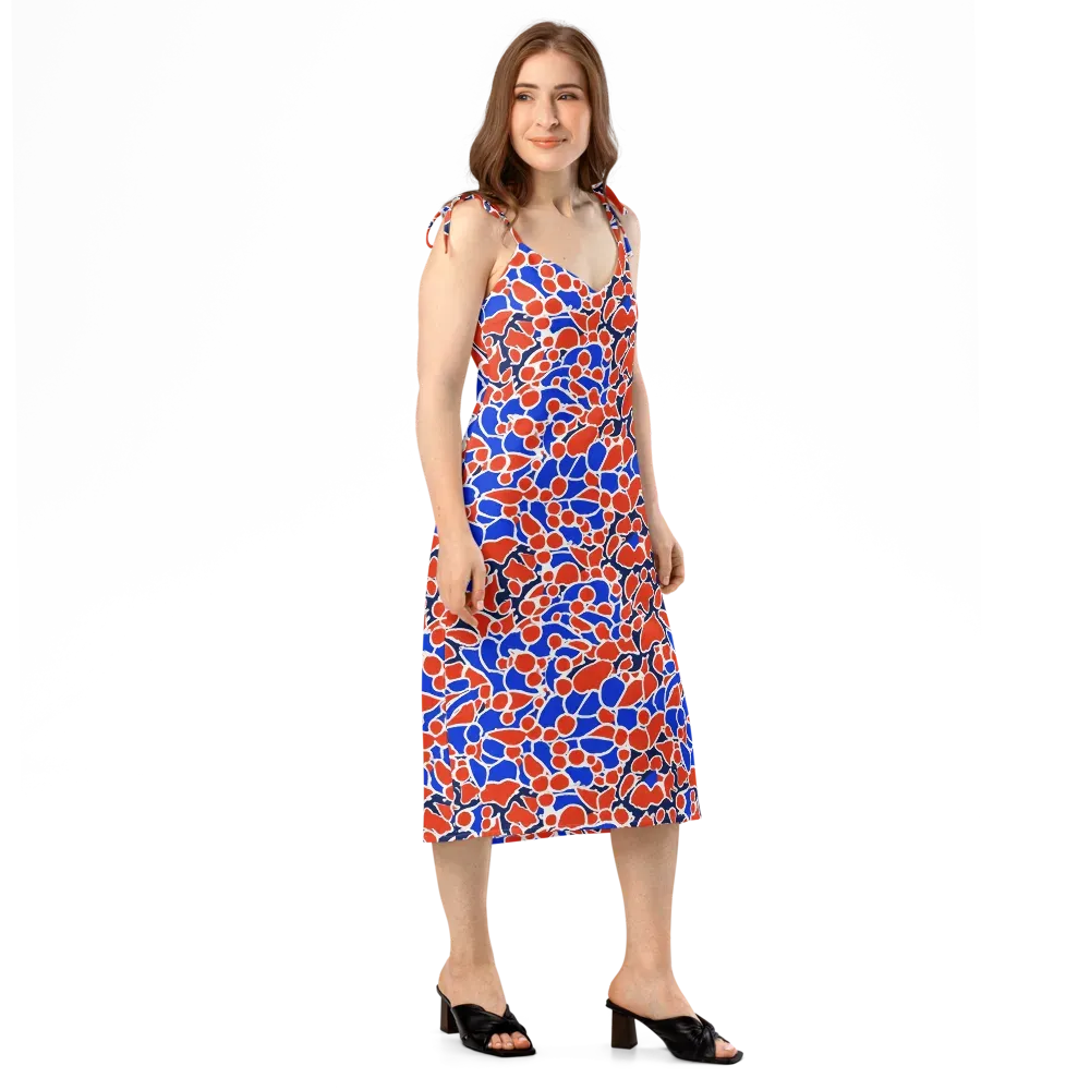 Cobalt Confetti on Slip Dress — Right Front