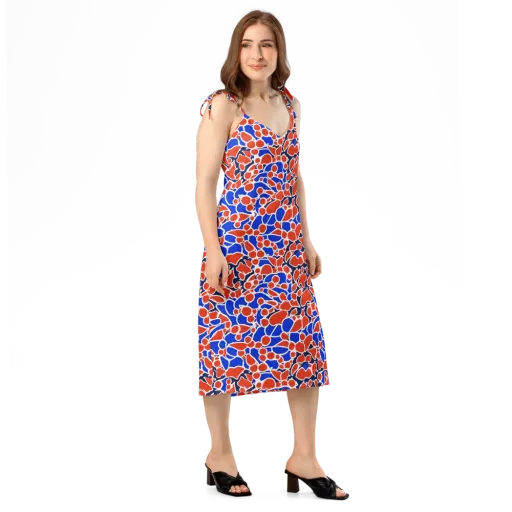 Cobalt Confetti on a Slip Dress