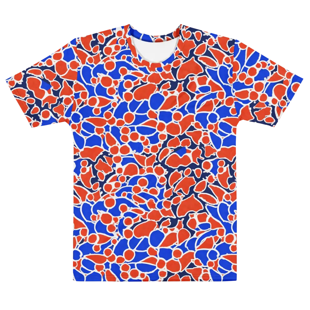 Cobalt Confetti on Men's Cotton Crew Neck T-Shirt — Front