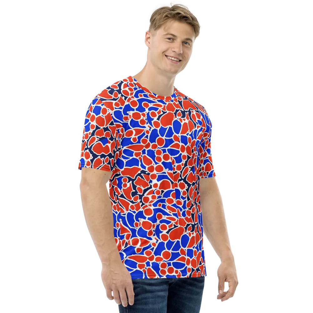 Cobalt Confetti on Men's Crew Neck T-Shirt — Right