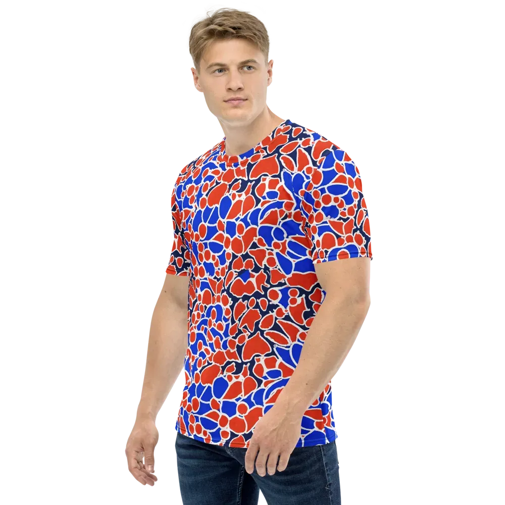 Cobalt Confetti on Men's Crew Neck T-Shirt — Left