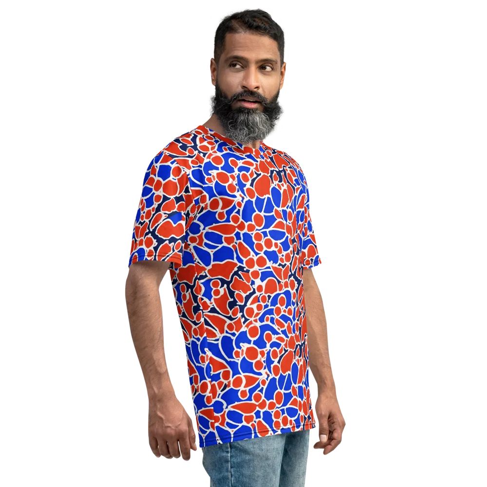 Cobalt Confetti on Men's Crew Neck T-Shirt — Right