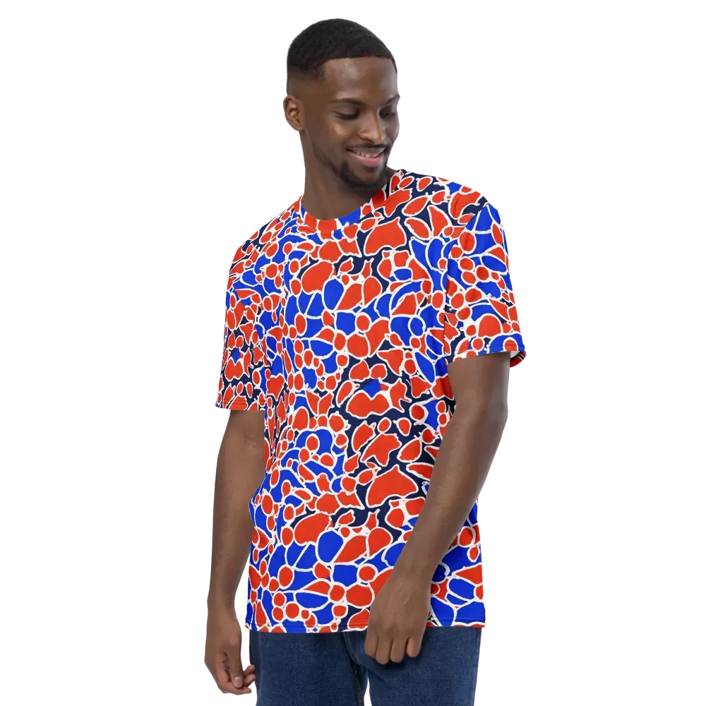 Cobalt Confetti on Men's Crew Neck T-Shirt — Left