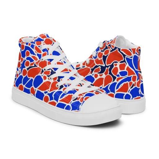 Cobalt Confetti on a Men's High Top Canvas Shoes