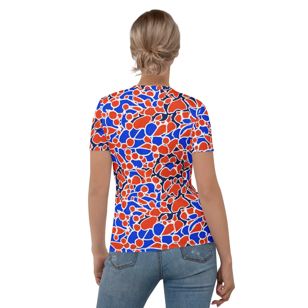 Cobalt Confetti on Women's Crew Neck T-Shirt — Back