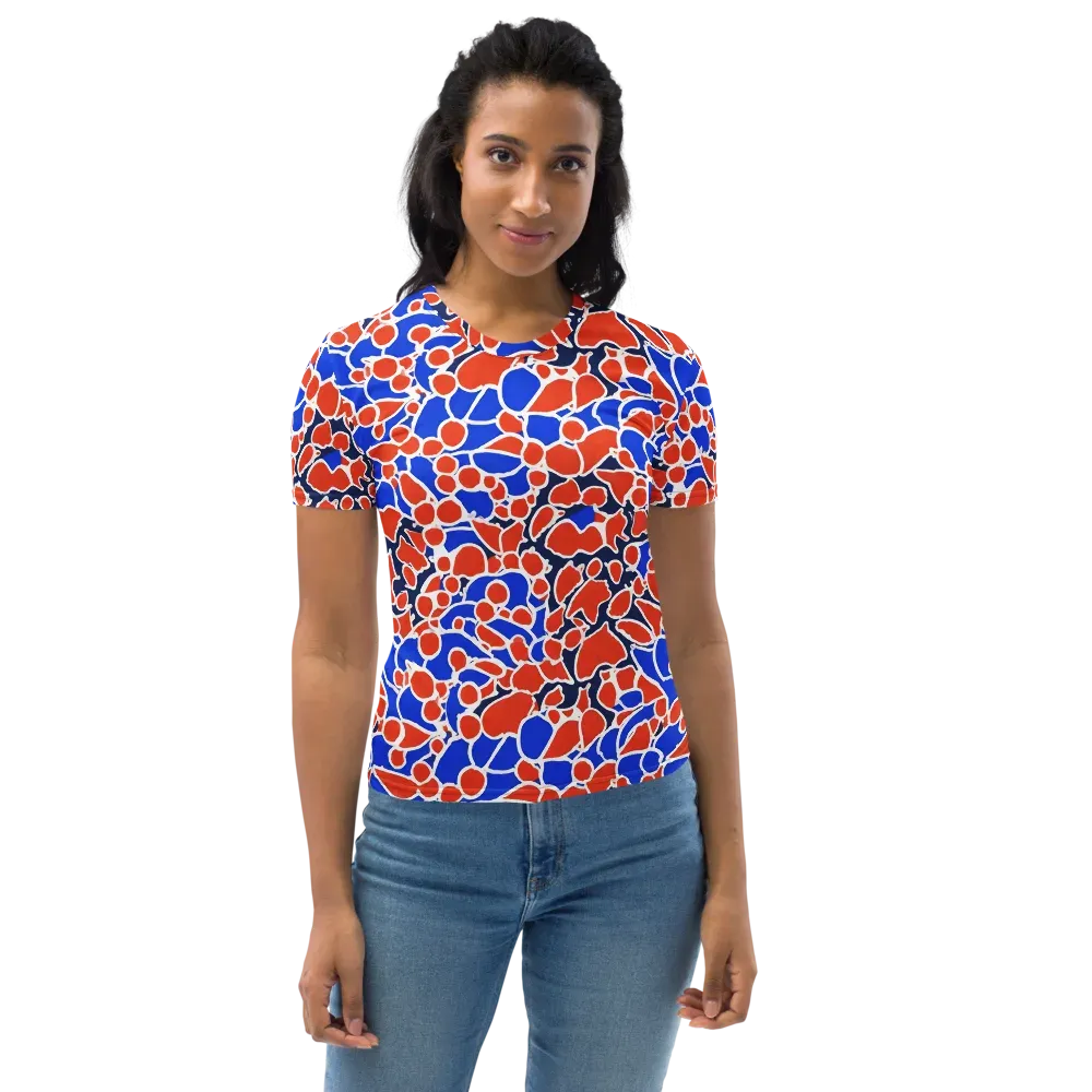 Cobalt Confetti on Women's Crew Neck T-Shirt — Front