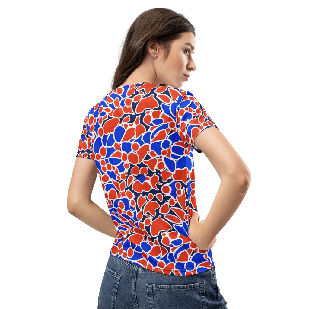 Cobalt Confetti on Women's Crew Neck T-Shirt — Back