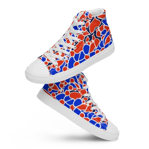 Cobalt Confetti on a Women's High Top Canvas Shoes