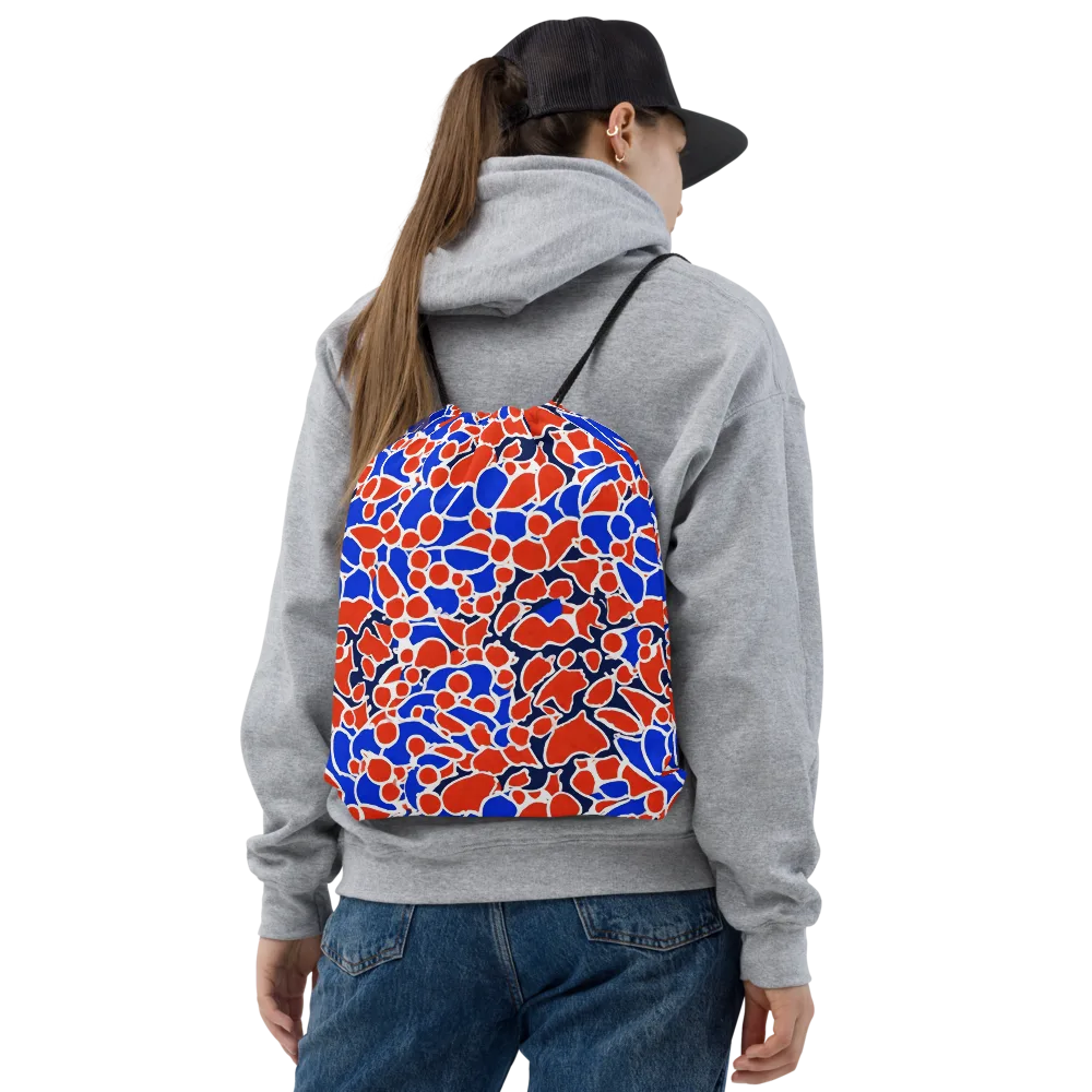 Cobalt Confetti on Drawstring Bag — Front