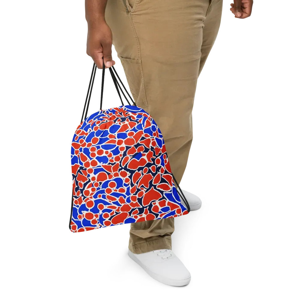 Cobalt Confetti on Drawstring Bag — Front