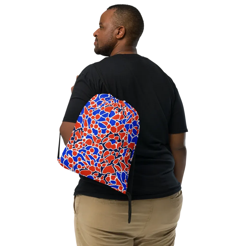 Cobalt Confetti on Drawstring Bag — Front
