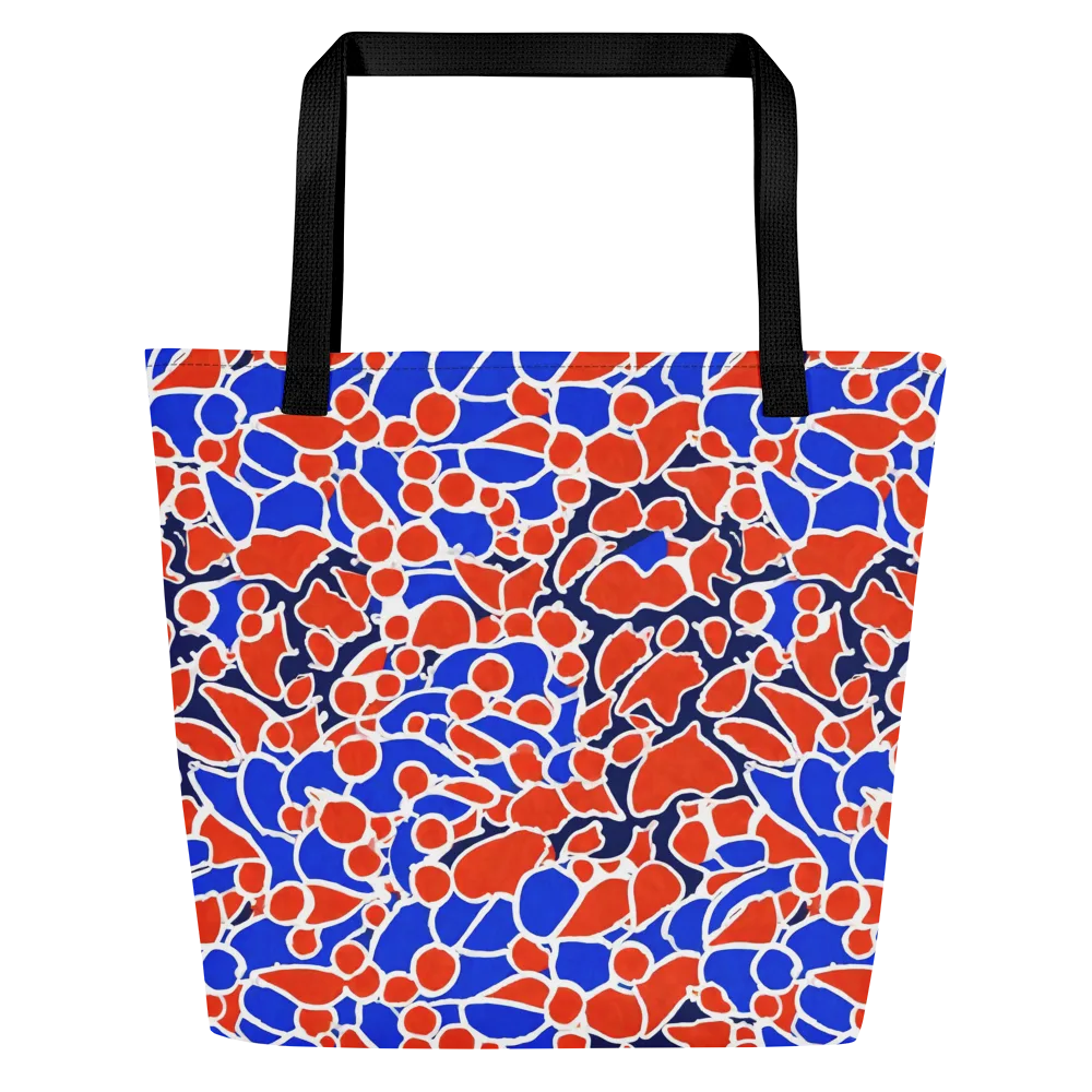 Cobalt Confetti on Large Tote Bag W/ Pocket — Front