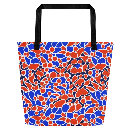 Cobalt Confetti on a Large Tote Bag W/ Pocket
