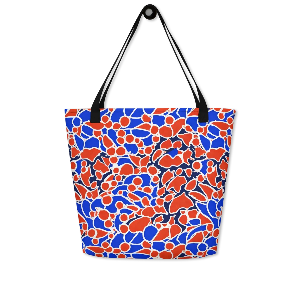 Cobalt Confetti on Large Tote Bag W/ Pocket — Front