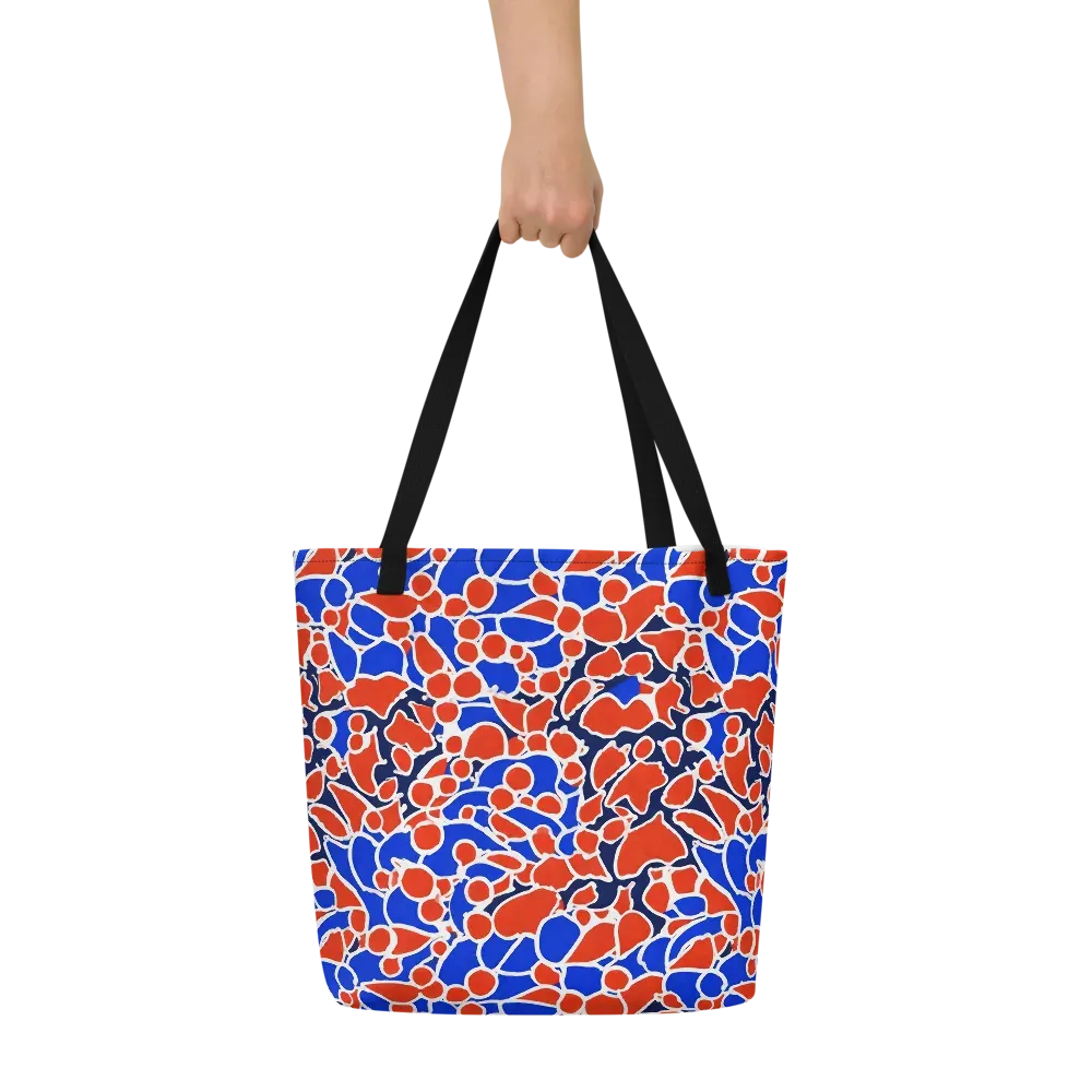 Cobalt Confetti on Large Tote Bag W/ Pocket — Front