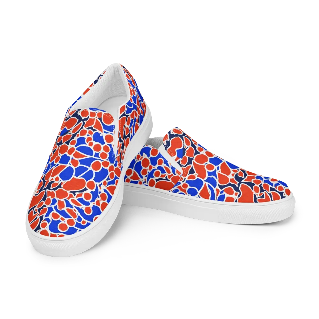 Cobalt Confetti on Women's Slip-On Canvas Shoes — Left Front