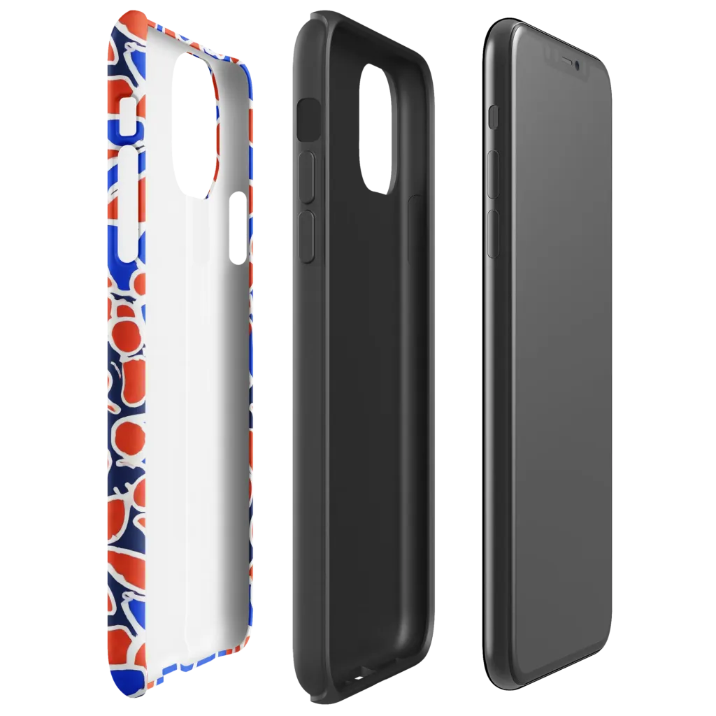 Cobalt Confetti on Tough Case for iPhone® — Right