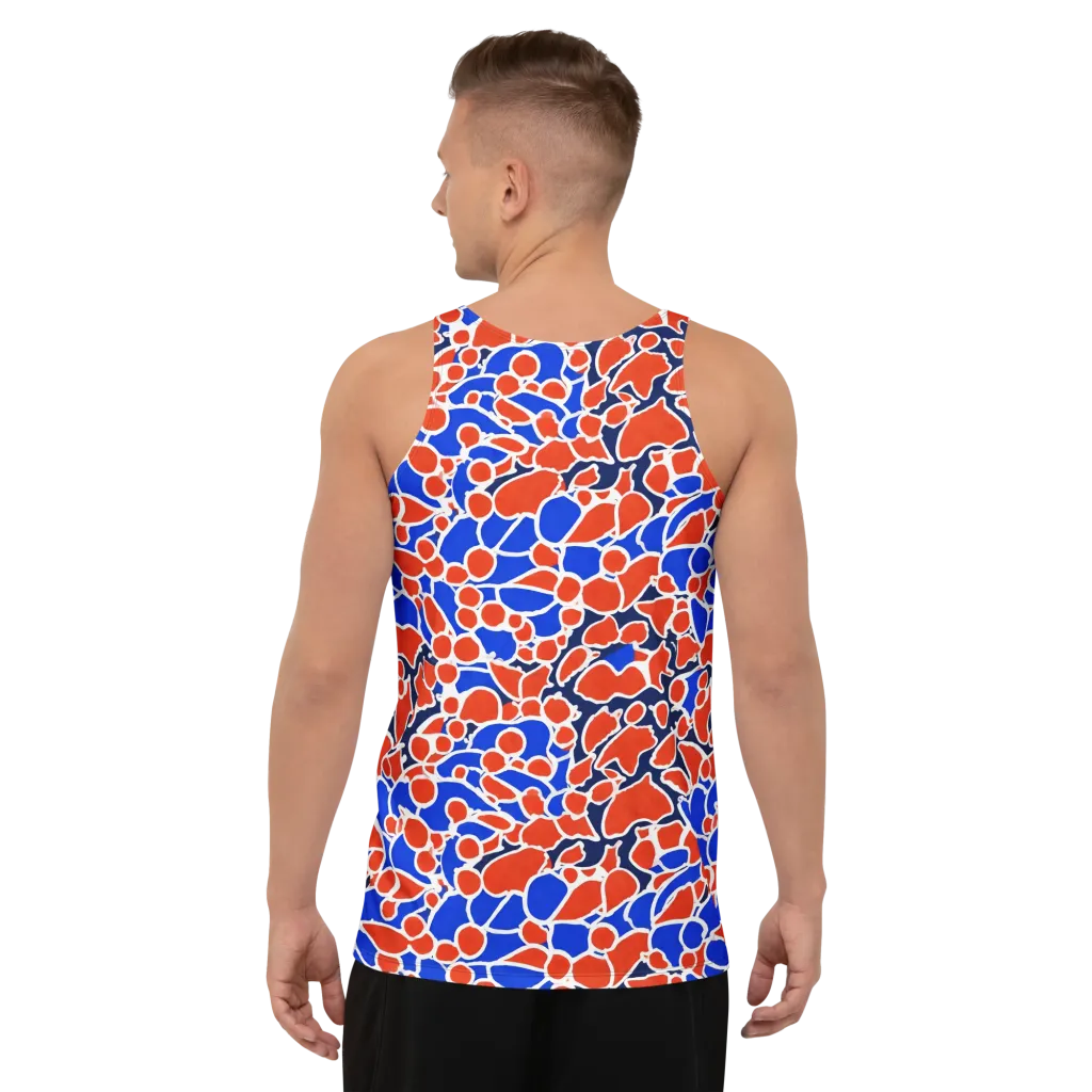 Cobalt Confetti on Men's Tank Top — Back