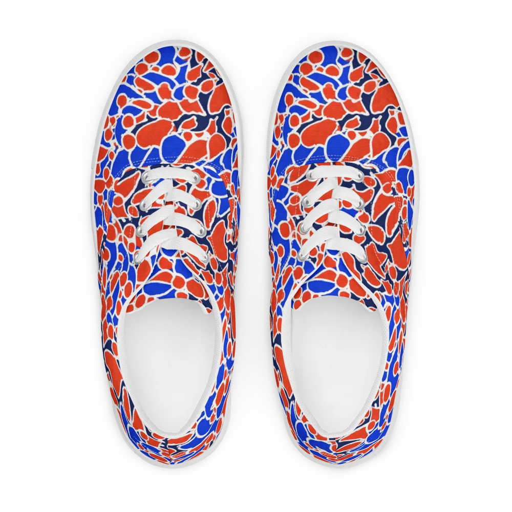 Cobalt Confetti on Men's Lace-Up Canvas Shoes — Front
