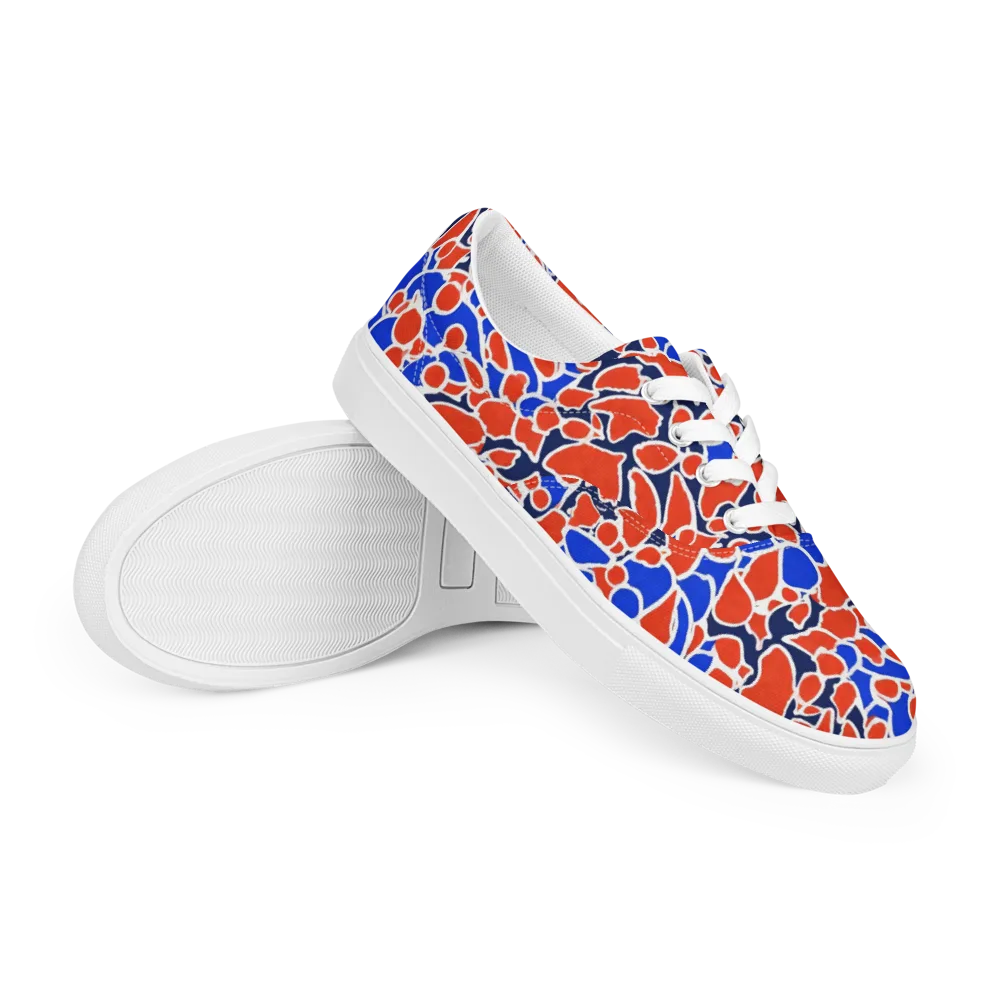 Cobalt Confetti on Men's Lace-Up Canvas Shoes — Right Front