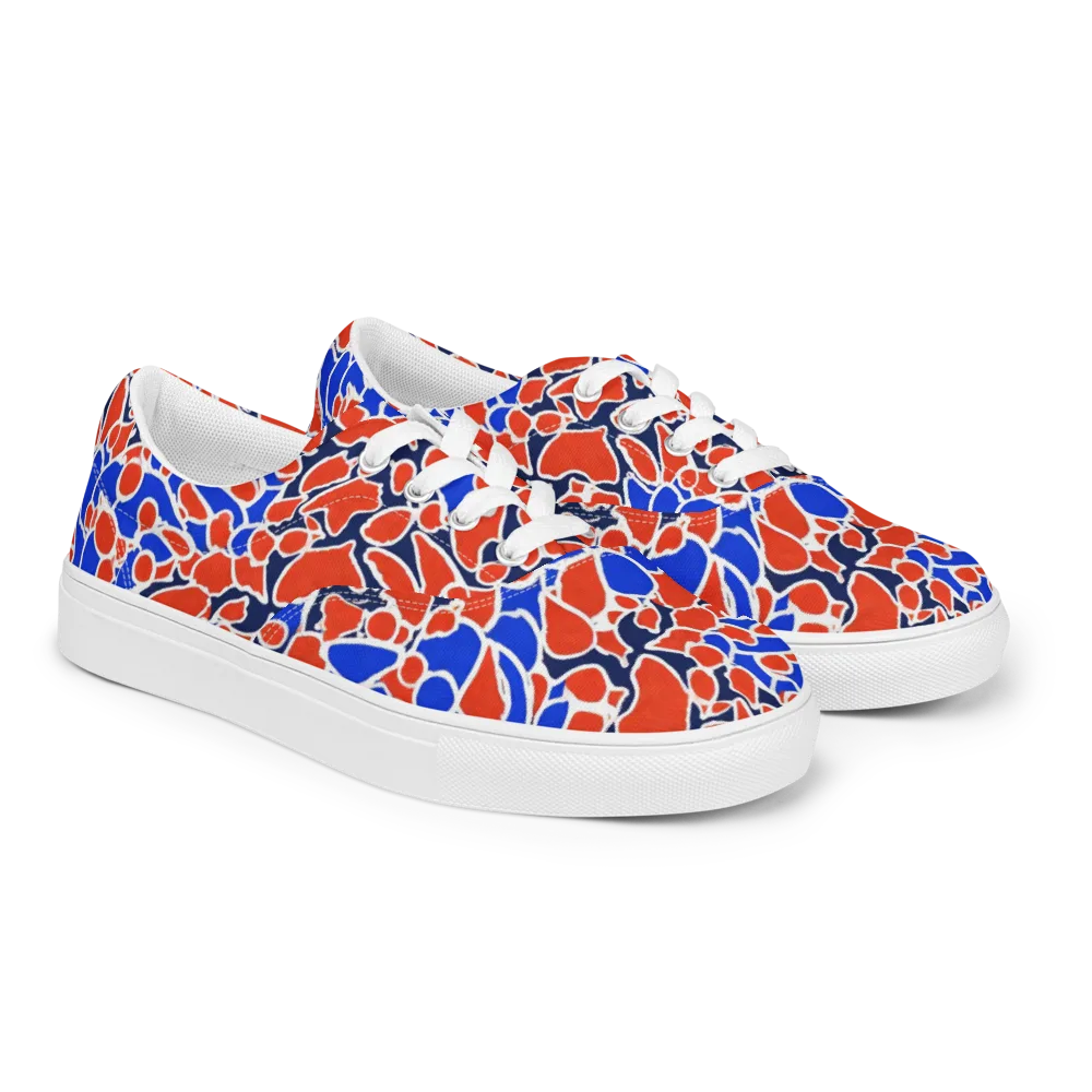 Cobalt Confetti on Men's Lace-Up Canvas Shoes — Right Front