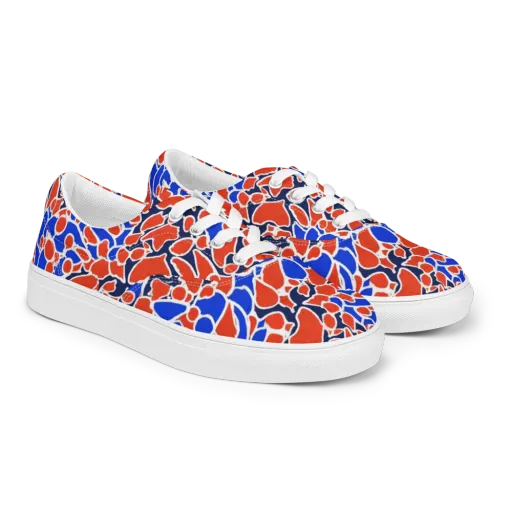 Cobalt Confetti on a Men's Lace-Up Canvas Shoes