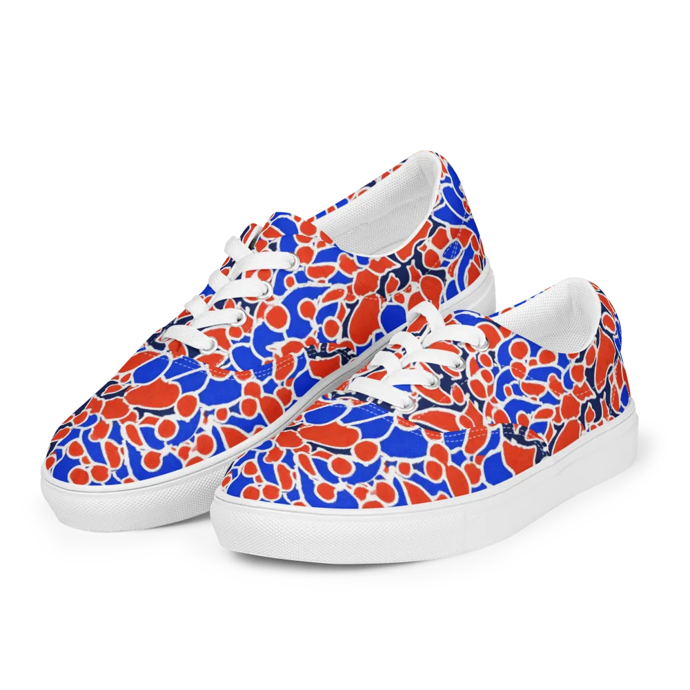 Cobalt Confetti on Men's Lace-Up Canvas Shoes — Left Front