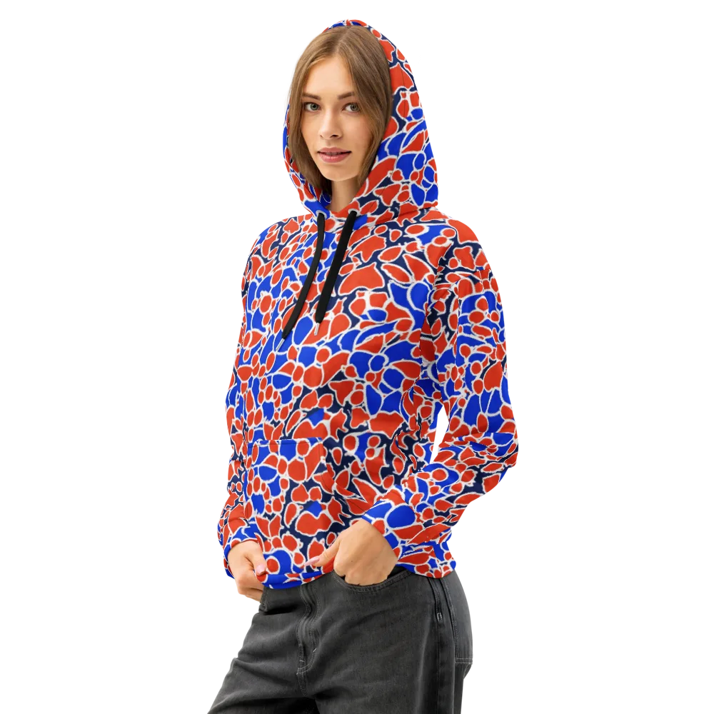Cobalt Confetti on Cotton Hoodie — Left Front