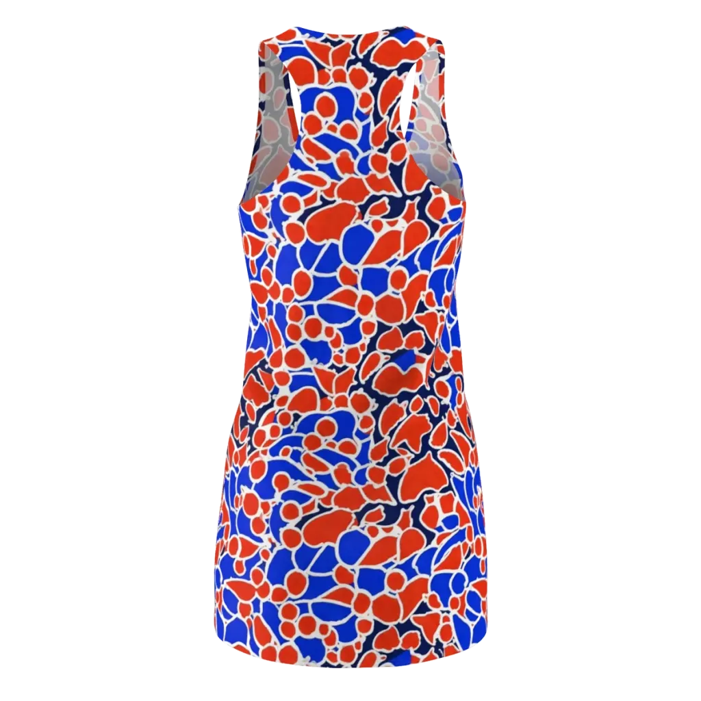 Cobalt Confetti on Racerback Dress — Back