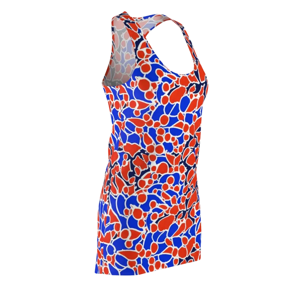 Cobalt Confetti on Racerback Dress — Front Side