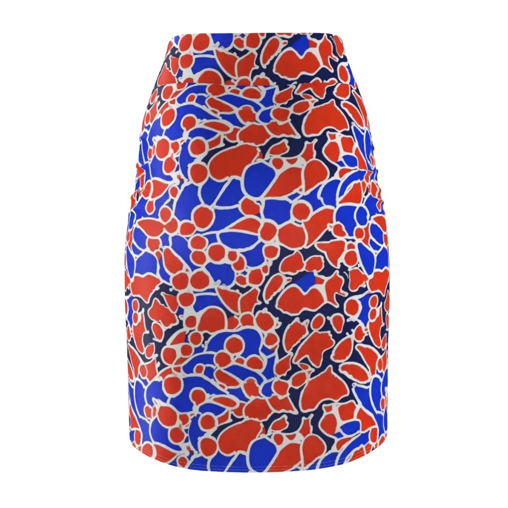Cobalt Confetti on Pencil Skirt — Back