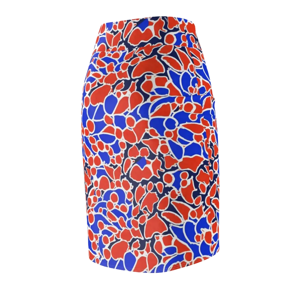 Cobalt Confetti on Pencil Skirt — Back Side