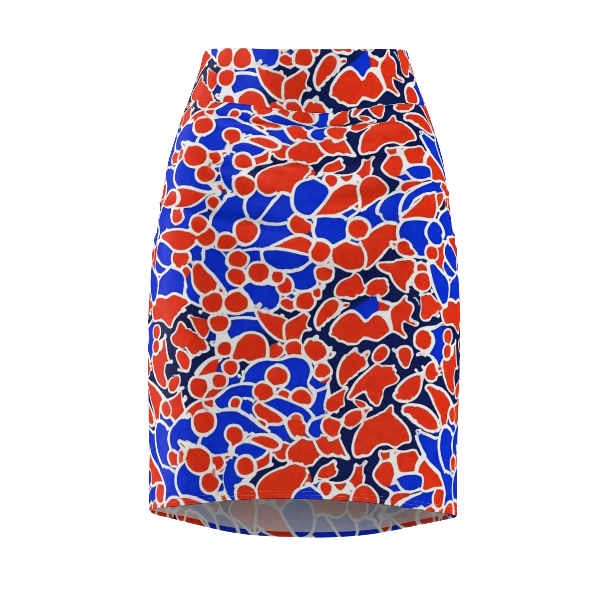 Cobalt Confetti on Pencil Skirt — Front