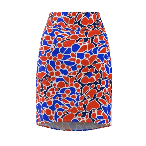 Cobalt Confetti on a Pencil Skirt