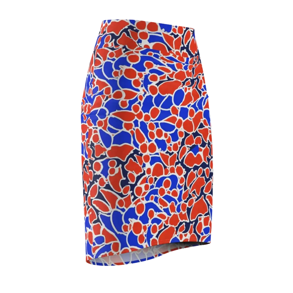 Cobalt Confetti on Pencil Skirt — Front Side