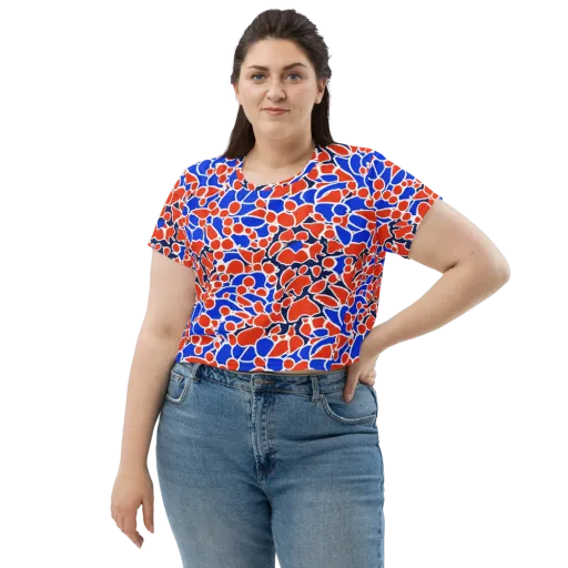 Cobalt Confetti on a Crop Tee