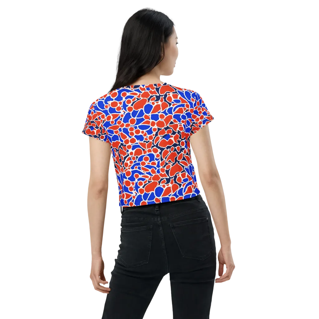 Cobalt Confetti on Crop Tee — Back