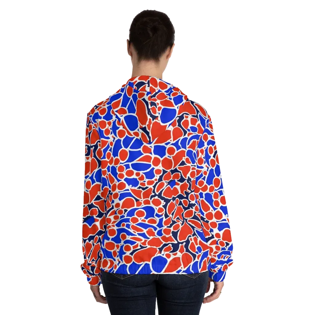 Cobalt Confetti on Women's Full-Zip Hoodie — Back On Person