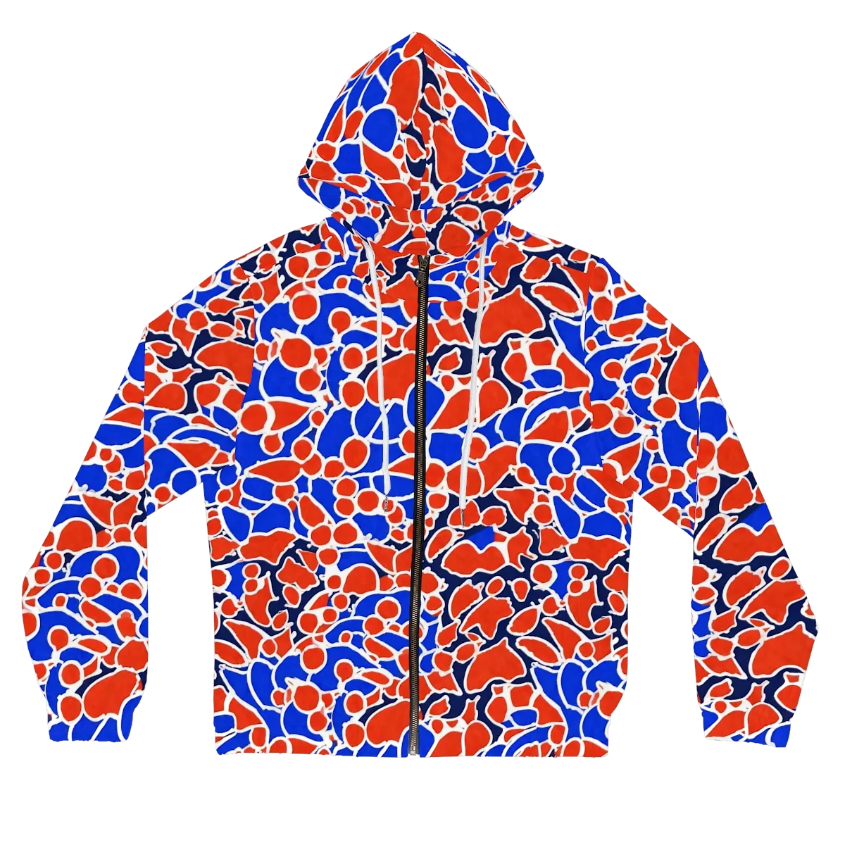 Cobalt Confetti on Women's Full-Zip Hoodie — Front
