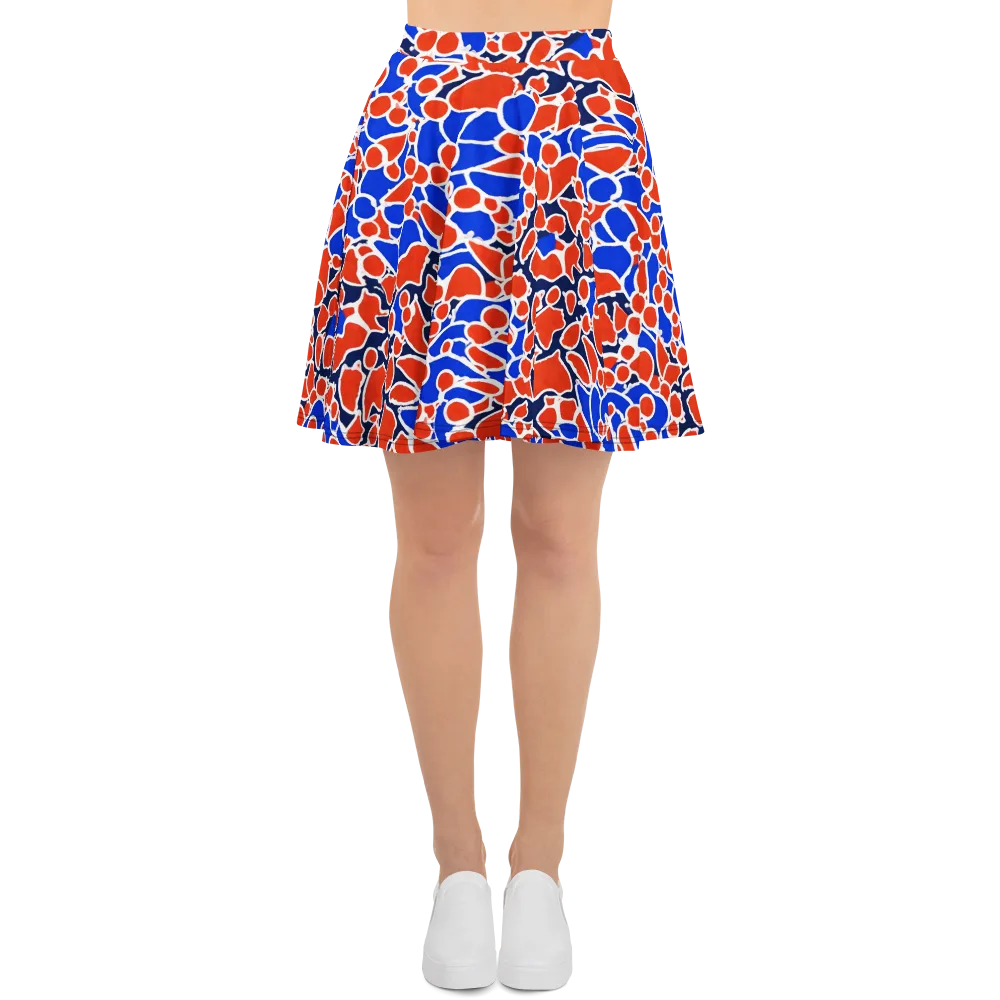 Cobalt Confetti on Skater Skirt — Front