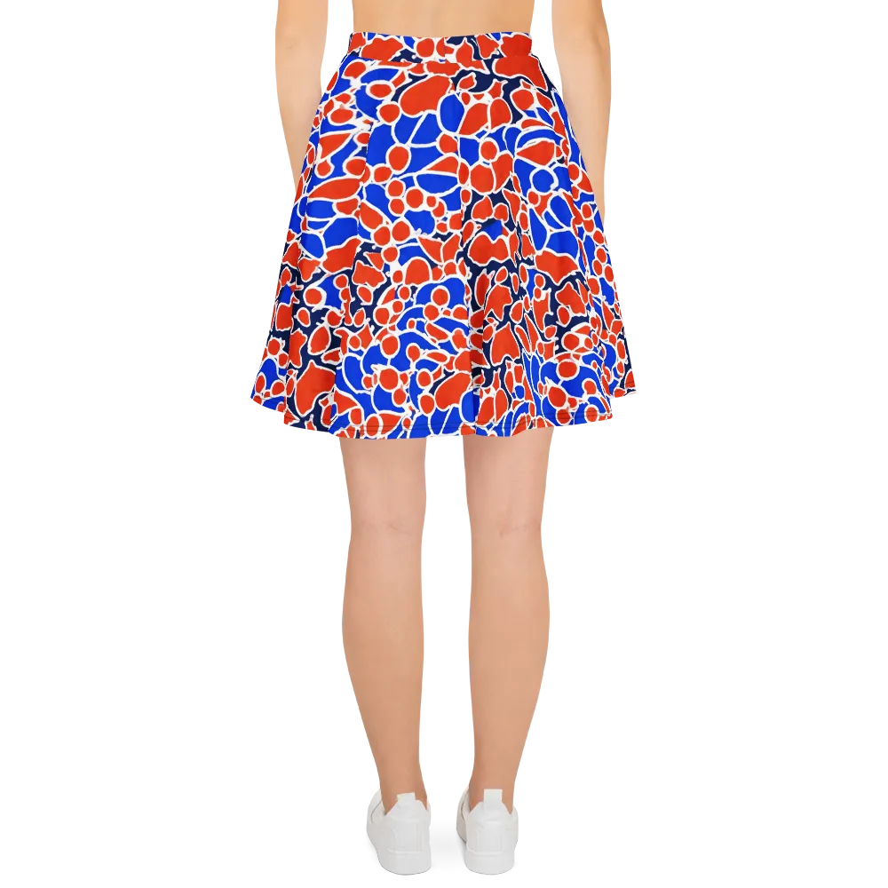 Cobalt Confetti on Skater Skirt — Back