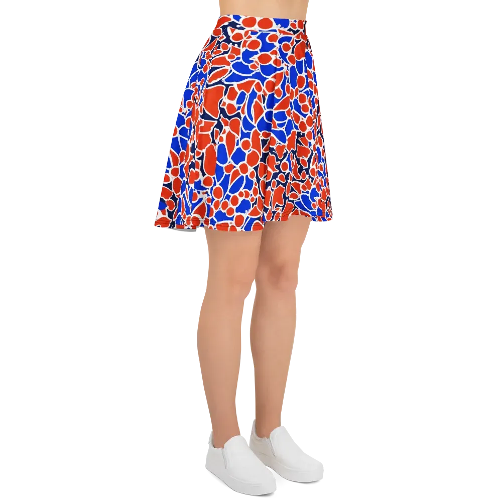 Cobalt Confetti on Skater Skirt — Right