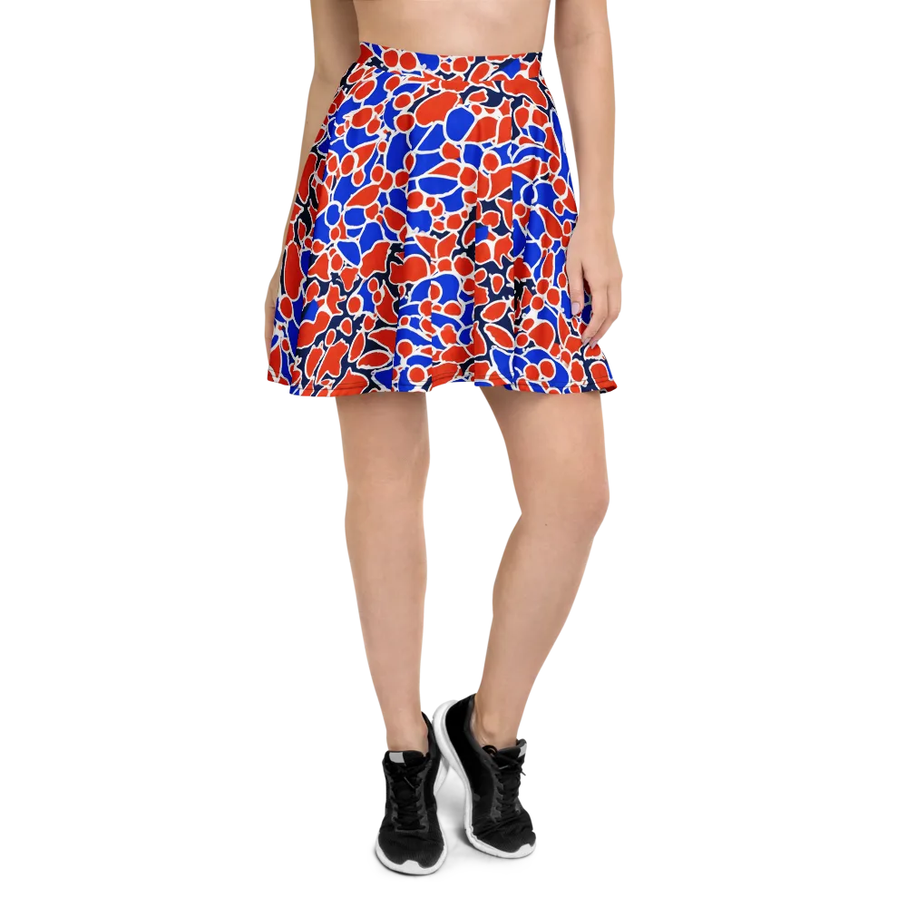 Cobalt Confetti on Skater Skirt — Front