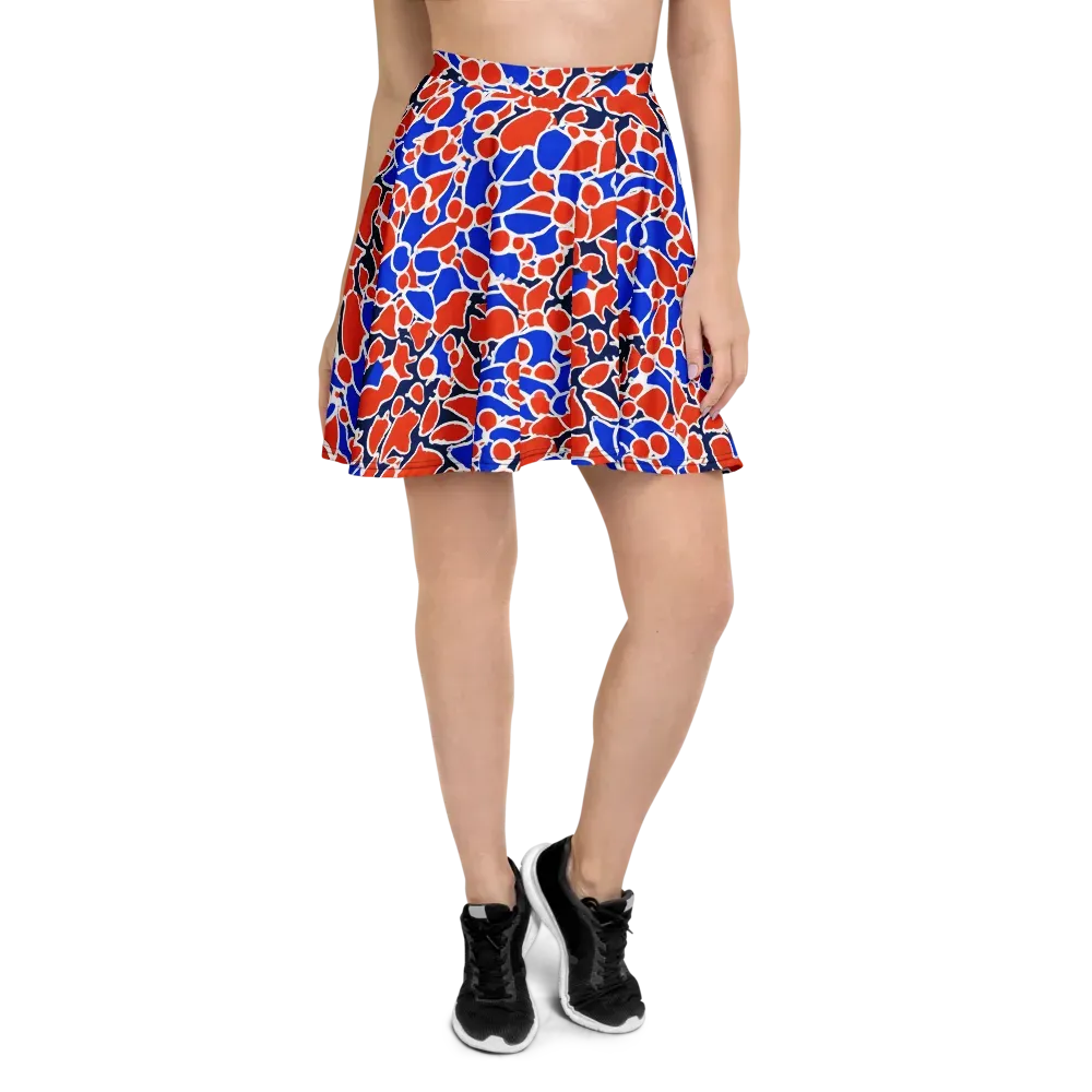 Cobalt Confetti on Skater Skirt — Front