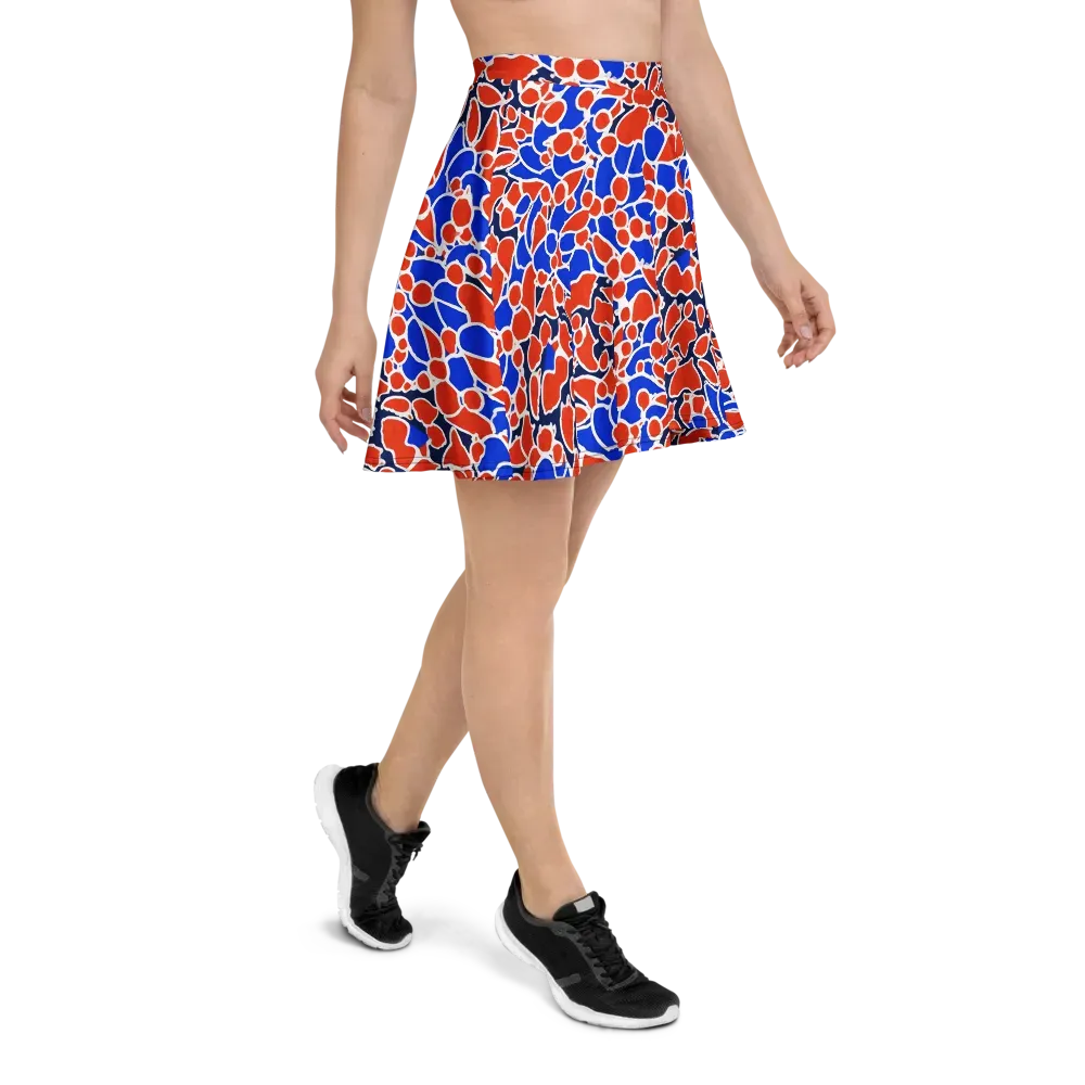 Cobalt Confetti on Skater Skirt — Right
