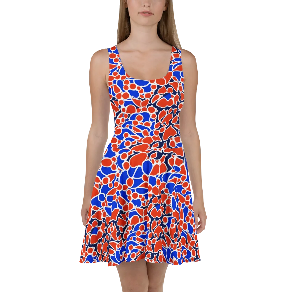 Cobalt Confetti on Skater Dress — Front